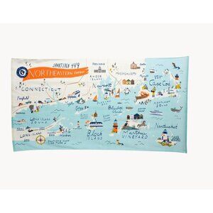 NWT Spartina 449 Northeastern Harbors Cotton Velour Beach Towel 70 x 37 Cape Cod